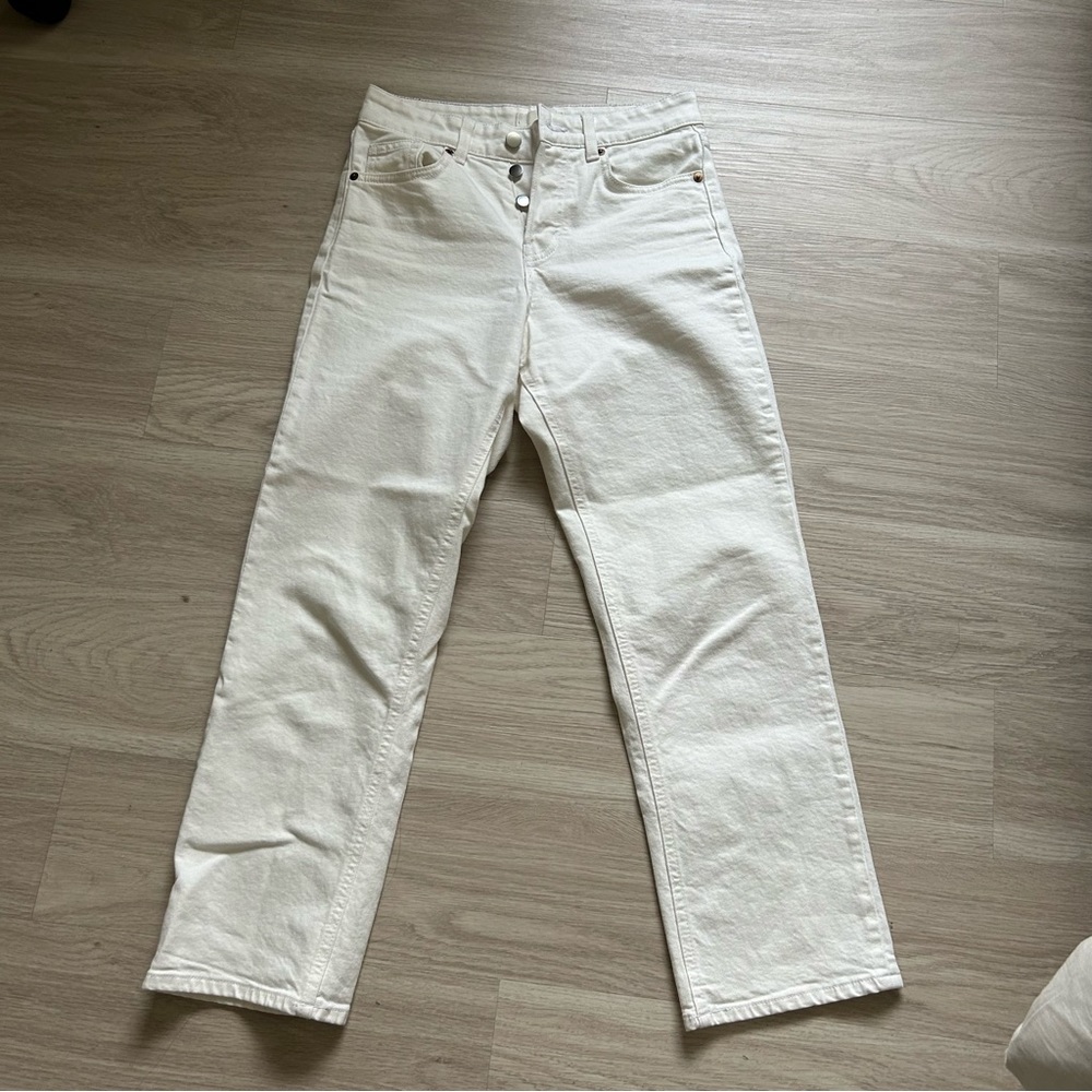 H&M White Straight Jeans